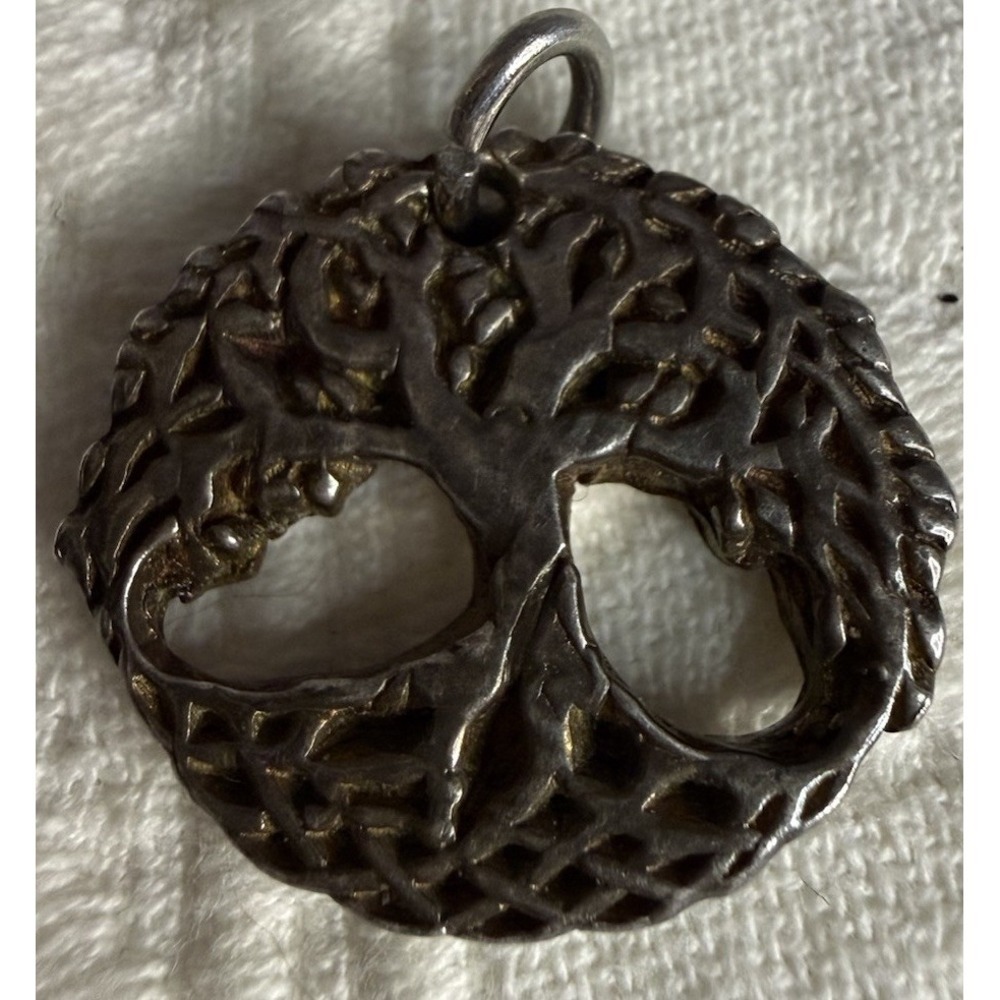 Sterling Silver 999 Celtic Tree Of Life Thick Heavy Pendant Marked CS Or FS